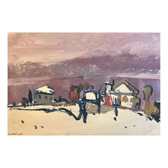 Jean Krille, Landscape 137, Oil on Masonite For Sale