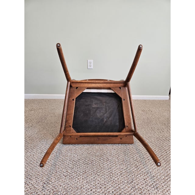 Mid-Century Modern Walnut Upholstered Armchairs (Set of 5) For Sale - Image 11 of 13