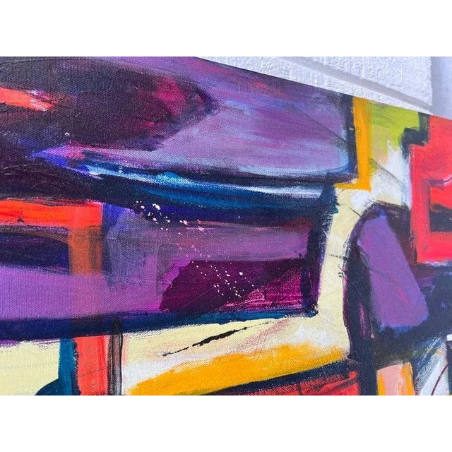 Large Carol Bertrand Colorful Post Modern Abstract For Sale - Image 10 of 13