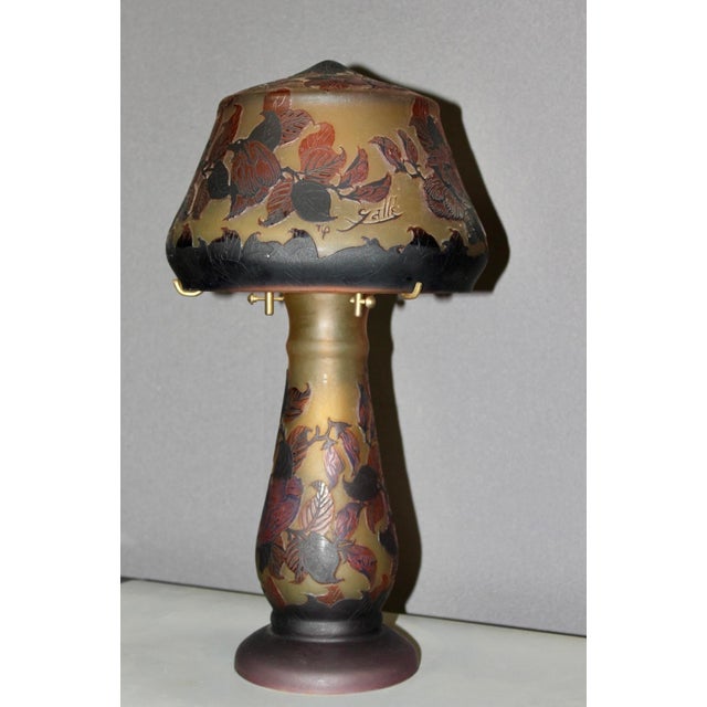 Glass Paste Mushroom Lamp by Emile Gallé, 1980s For Sale - Image 13 of 13