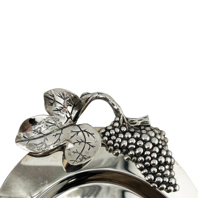 Godinger Late 20th Century Godinger Silverplate Grape & Vine Oval Serving Tray, Hollywood Regency For Sale - Image 4 of 7