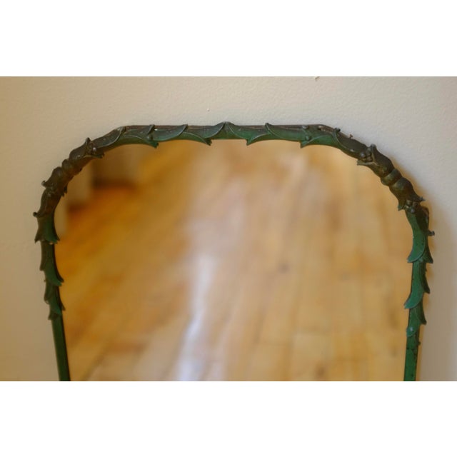 Mid-Century Modern Swedish Modern Green Painted Wall Mirror For Sale - Image 3 of 10