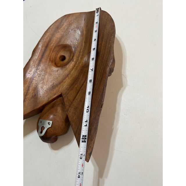 Mid 20th Century Thai Hand-Carved Wood Monkey Mask With Sculptural Cobra Headdress For Sale - Image 9 of 11