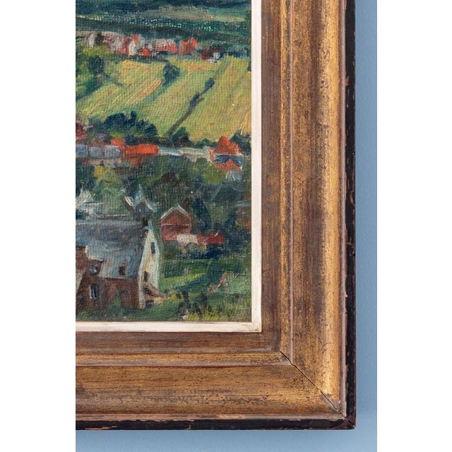 Belgian School, Village View, 1949, Oil Painting on Board For Sale - Image 6 of 9