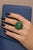 Late 20th Century Bochic “Orient” Vintage Zambian Emerald Ring Set In 18K Yellow Gold & Silver For Sale - Image 5 of 8