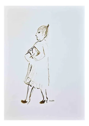 Roberto Cuccaro, Walking Woman, Original Drawing, 2000s