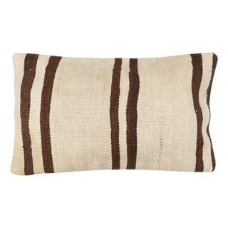 14"x24" Vintage Kilim Cushion Cover. Hand-Woven Hemp Lumbar Pillow Cover For Sale