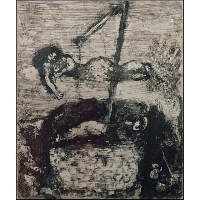 from Les Fables de la Fontaine "The Fortune and the Young Boy" by Marc Chagall Original Etching on Paper Hand Signed by...
