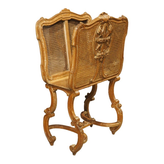 Early 1900s French Caned Louis XVI Style Porte-Revues Music Sheet Holder For Sale