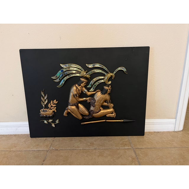 Late 20th Century Malachite Mayan Wall Panel For Sale In Orlando - Image 6 of 11