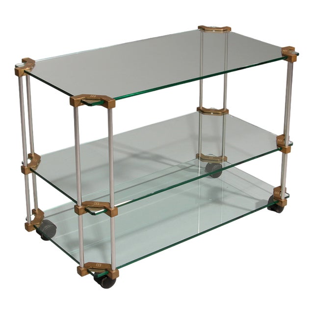 European Glass Apart Trolley by Peter Ghyczy, 1970s For Sale