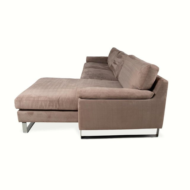 Corner Sofa and Ottoman in Fabric and Chrome from Erpo, Set of 2 For Sale - Image 17 of 18