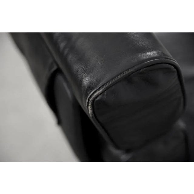 Metal Vintage German Office Swivel Leather Easy Chair, 1960s For Sale - Image 7 of 11