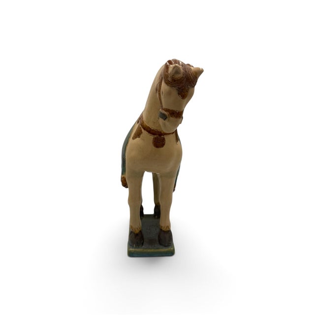 Set of Three Chinese Tang-Style Glazed Ceramic Horse Figures For Sale - Image 12 of 15