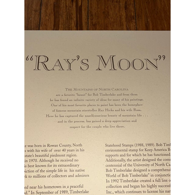 Bob Timberlake "Ray's Moon" Lithograph Print, Framed, Signed & Numbered For Sale - Image 4 of 8