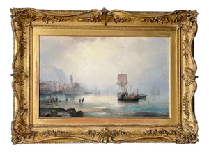 Warren Sheppard, Landscape with Sailboat, 19th Century, Oil on Canvas