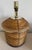 1950s Vintage Pencil Reed Rattan Lamp With Brass Accents For Sale - Image 5 of 9