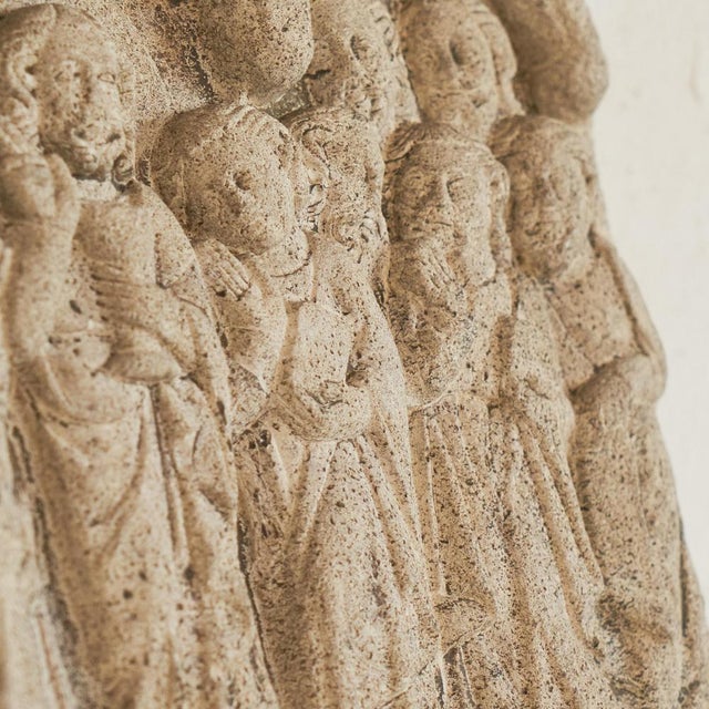 Stone Bas-Relief of Jesus and the 12 Disciples in Stone, 1940s For Sale - Image 7 of 15