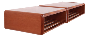 Vintage Floating Wooden Wall Bedside Tables, 1960s, Set of 2