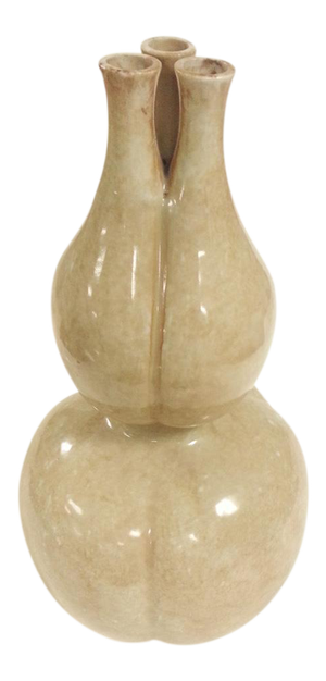 Mid 20th Century Off-White Glazed Gourd