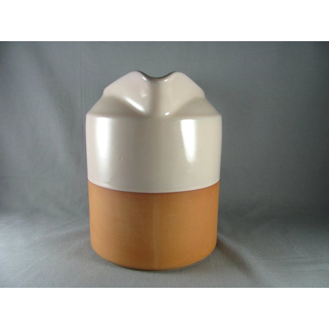 3 Quart Terra Cotta and Glazed Peach Ceramic Pottery Pitcher For Sale - Image 10 of 13