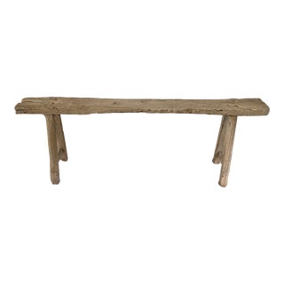 Rustic Elm Long Bench For Sale