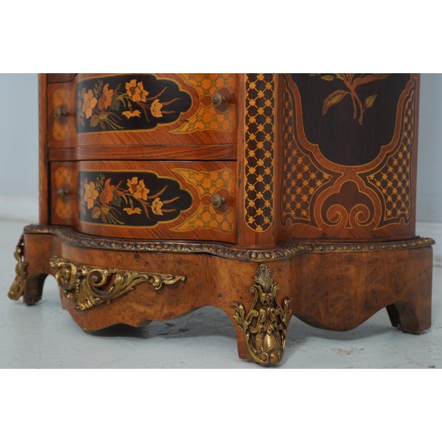 Stone French Marble Top Inlaid Bronze Mounted Chest For Sale - Image 7 of 18