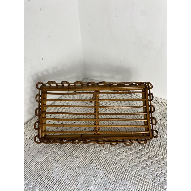 Wall Shelf in Rattan and Bamboo attributed to Franco Albini, Italy, 1960 For Sale - Image 12 of 15