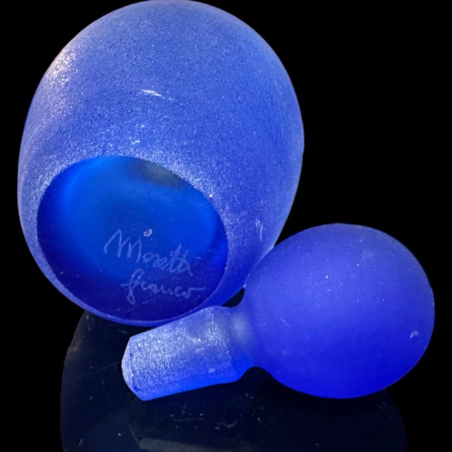 Italian Vintage Murano Franco Moretti Signed Satinato Scent / Perfume Bottles- Set of 3 For Sale - Image 3 of 12