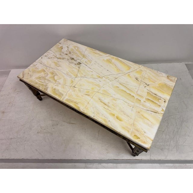 Mid-Century Modern French Gilded Iron and Onyx Coffee Table, 1960s For Sale - Image 15 of 18