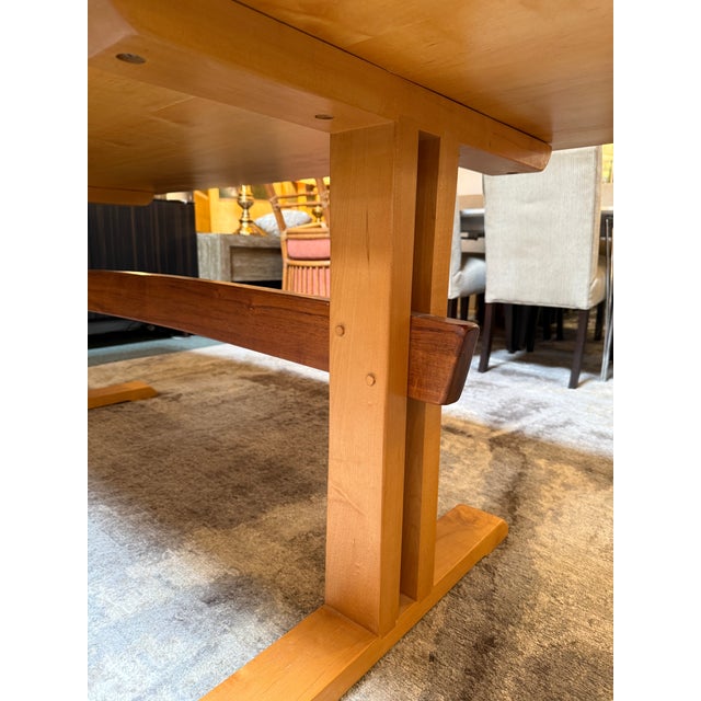 Boat Shaped Trestle Dining Room Table For Sale In San Francisco - Image 6 of 12