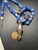 Mid 20th Century Mid 20th Century Sterling Silver Disc Beads and Pyrite Included Lapis Lazuli Necklace. For Sale - Image 5 of 6