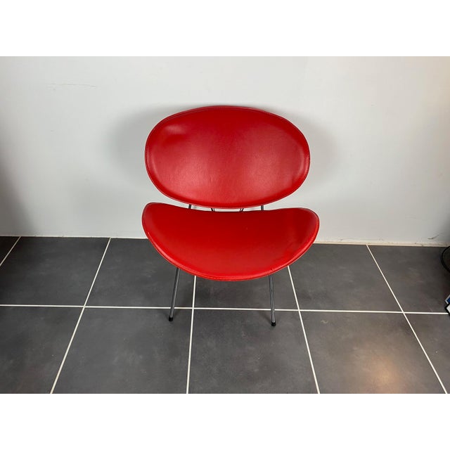 Red Red Lounge Chair in Vinyl, 1980 For Sale - Image 8 of 9