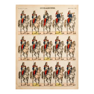 1880s - 1890s French Military Print - Imagerie d'Épinal #86 - Cuirassiers For Sale