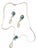 Classic MCM Peacock Blue-Green Demi-Parure Necklace and Earrings Set, 3 Pieces MCM Jewelry Set For Sale