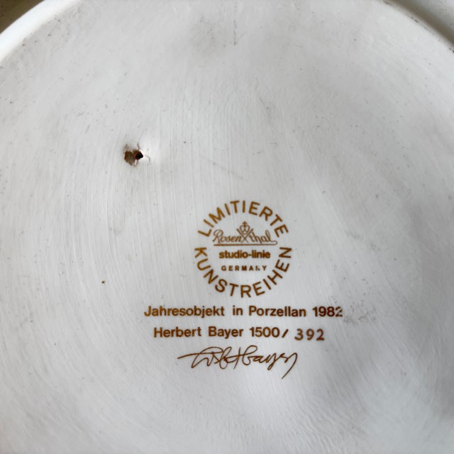 Glass Vintage Edition Number 392/1500 Annual Porcelain Object by Herbert Bayer for Rosenthal, Germany, 1979 For Sale - Image 7 of 10
