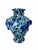 Blue and Green Spatter Art Glass Vase With Cobalt Scroll Handles For Sale - Image 10 of 15