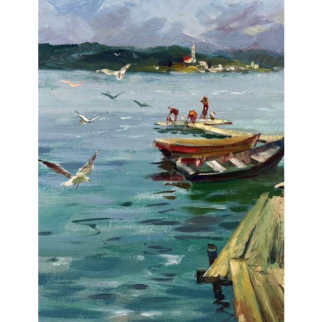 Oil Painting Pier by the Sea Yuriy Suprunchuk For Sale - Image 4 of 11