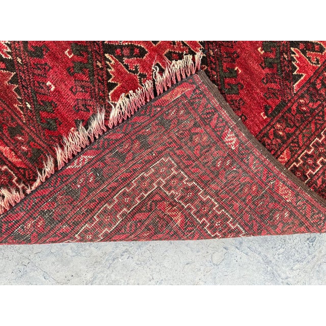 Textile Vintage Afghan Tribal Rug 4x6 For Sale - Image 7 of 7