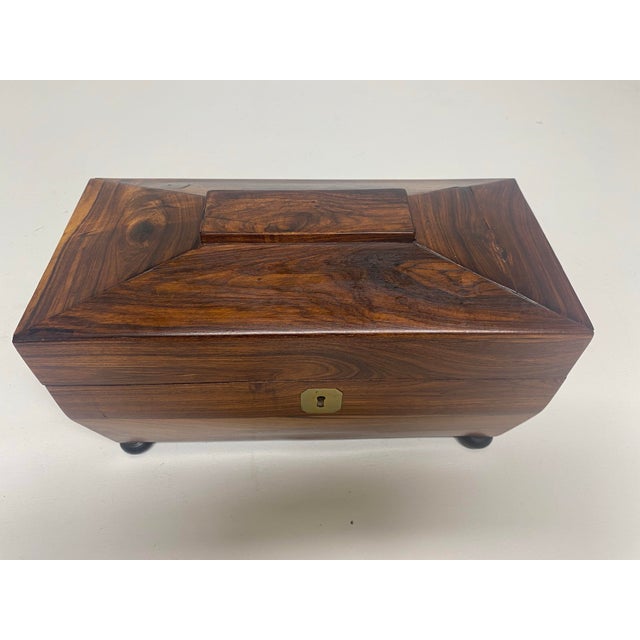 American Antique Mid 19th Century Rosewood Tea Caddy. For Sale - Image 3 of 12