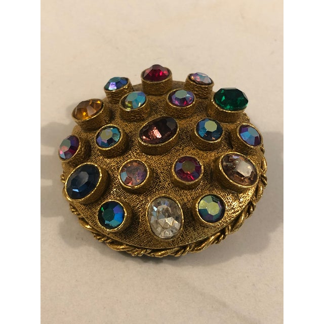 Gold 1950s Art (Arthur Pepper) Sputnik Rhinestone Brooch Pin For Sale - Image 8 of 13