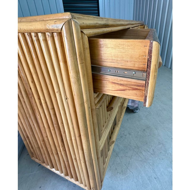 1970s Crespi-Style Stacked Rattan Lowboy Chest of Drawers For Sale In Mobile - Image 6 of 12