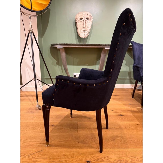 Italian High Back Dining Armchairs, 1950s, Set of 6 For Sale - Image 3 of 8