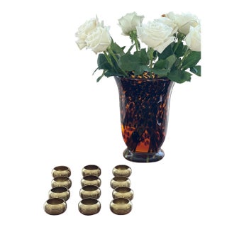 Mid 20th Century Solid Brass Napkin Rings- Set of 12 For Sale