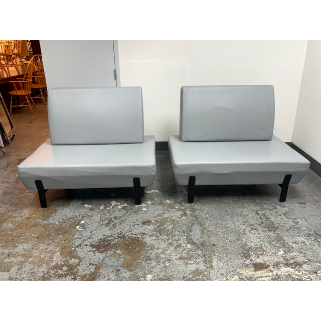 Design Plus Gallery presents a Pair of Platform Lounge Chairs by Arik Levy for Viccarbe. Designed with a broad upholstered...