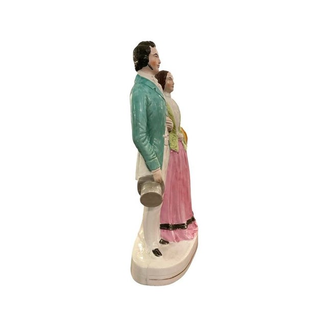 Late 19th Century Late 19th Century Large Stafforshire Figurine of Couple For Sale - Image 5 of 8