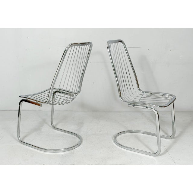 Metal Vintage Cantilever Chairs by Gastone Rinaldi, Italy, 1970s, Set of 4 For Sale - Image 7 of 16