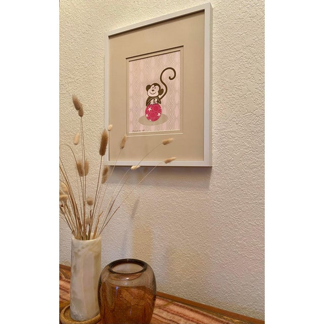 Tan Whimsical Letterpress Signed + Framed Original Art For Sale - Image 8 of 9