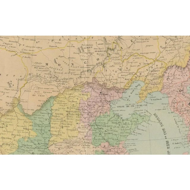 Antique Map of China with Japan and Korea Eastern Asia by Andriveau-Goujon, 1860 For Sale - Image 4 of 10