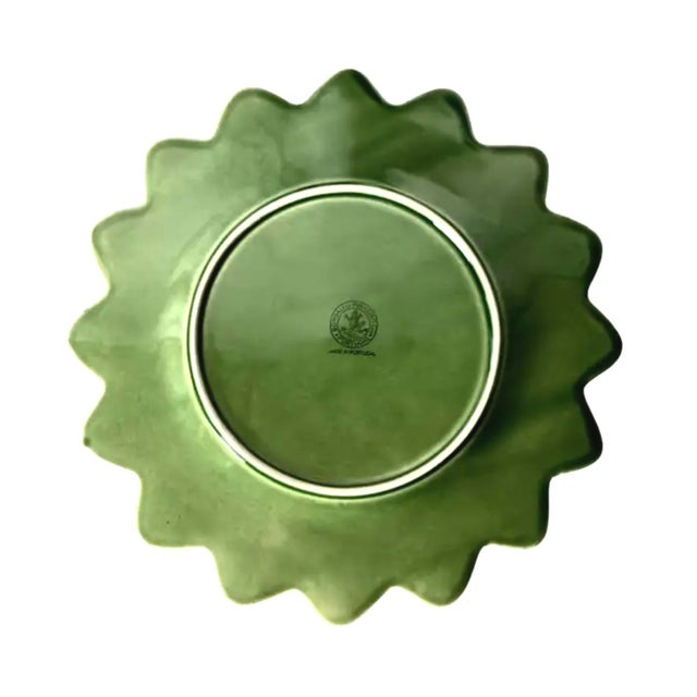 Mid 20th Century Bordallo Pinheiro Green Leaf Platters, Set of Three For Sale In Tampa - Image 6 of 8